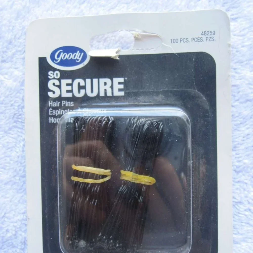 100 Metal Styling Hold It Secure Hair Pins Goody Coated Pin Blend Bronze Black